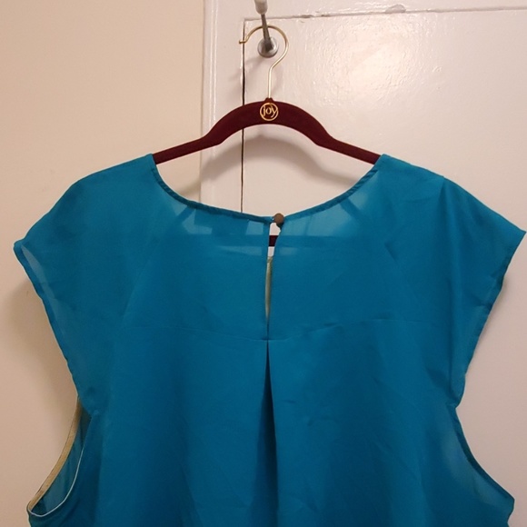 Short sleeve green blouse - Picture 3 of 4